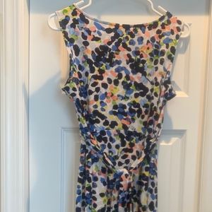 Maternity multicolor sleeveless dress with belt